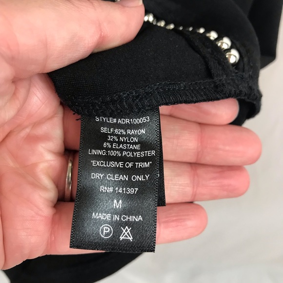 Astr Peekaboo Beaded Bodycon Mini Black Dress - Picture 6 of 6